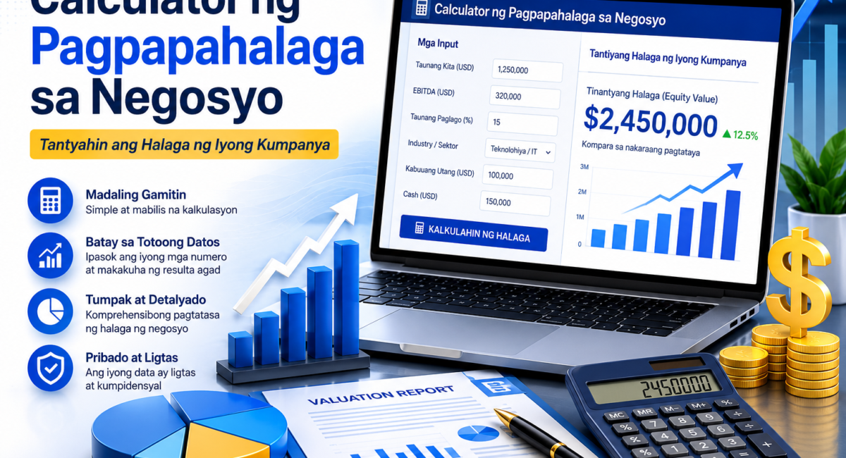 Calculator ng Pagpapahalaga sa Negosyo – Tantyahin ang Halaga ng Iyong Kumpanya