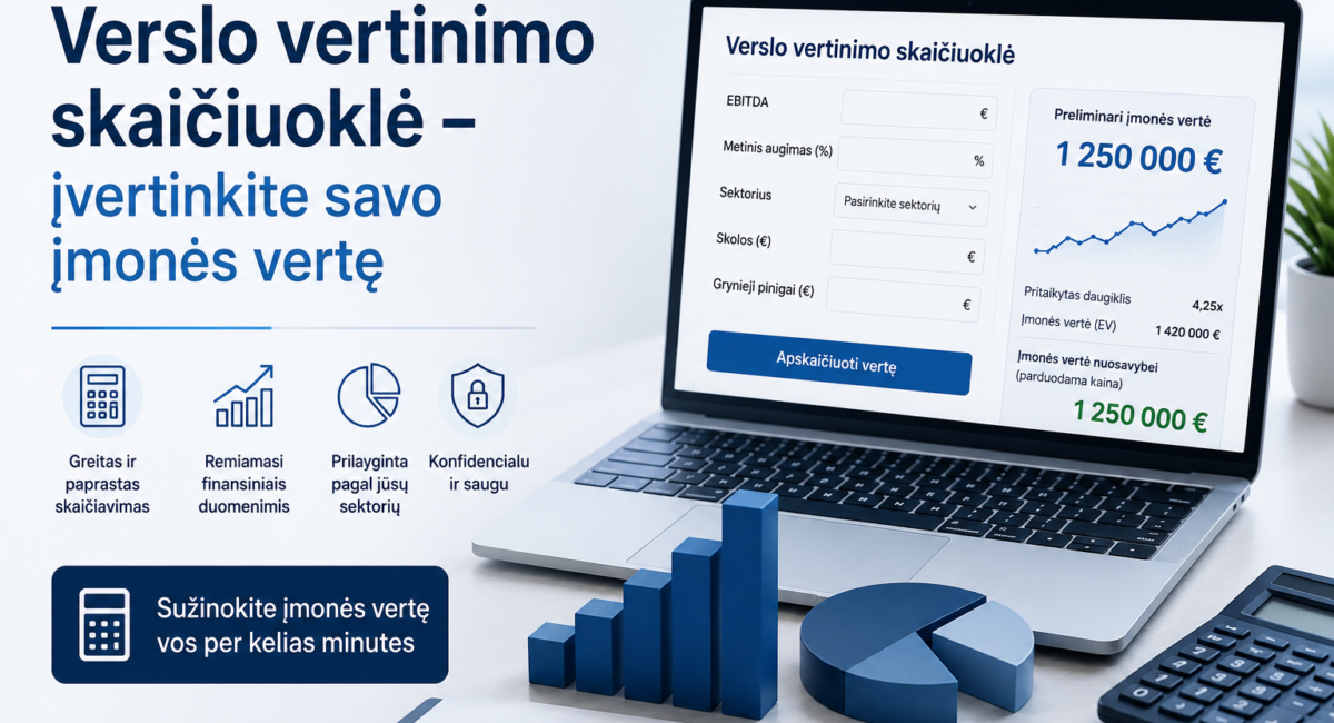 Verslo vertinimo skaičiuoklė – įvertinkite savo įmonės vertę