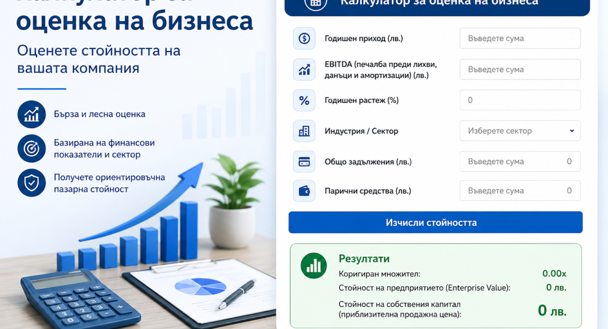 Калкулатор за оценка на бизнеса – Оценете стойността на вашата компания
