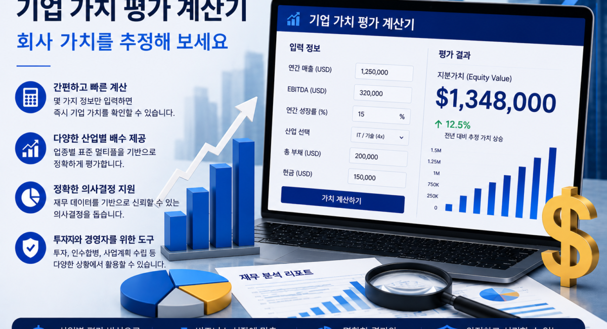 기업 가치 평가 계산기 – 회사 가치를 추정해 보세요