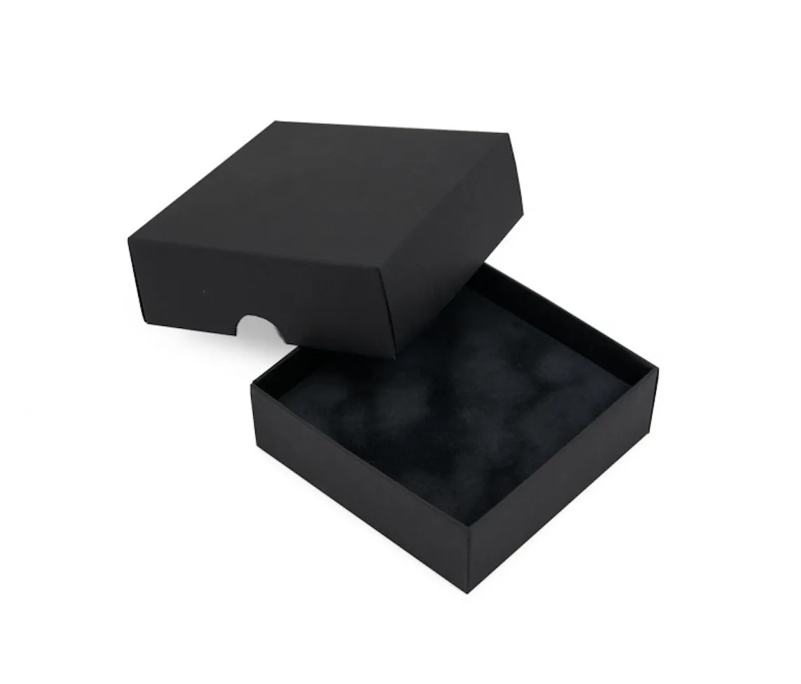 Black jewelry packaging boxes + black velvet insert