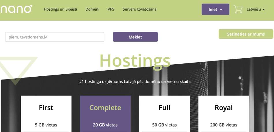 Purchase hosting or domain NANO