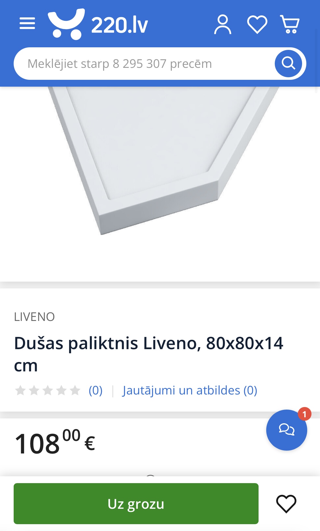 Liveno shower cabin + shower tray