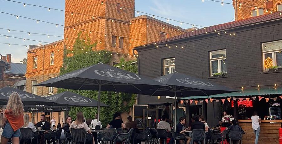 Cafe in the creative quarter of Riga city center