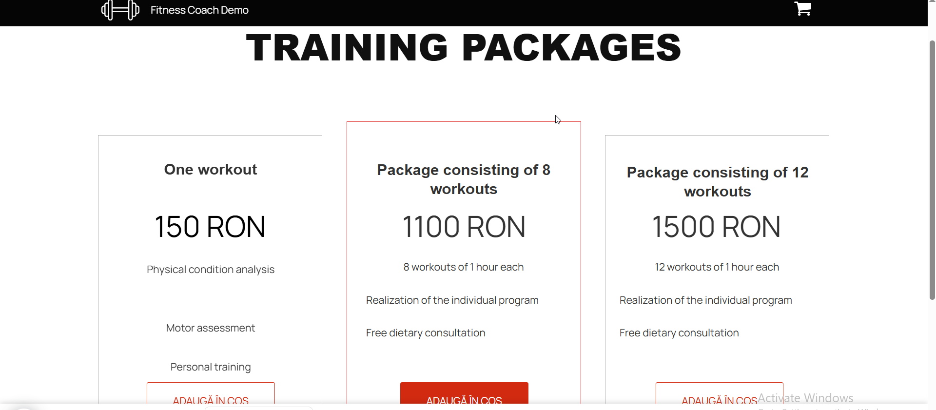 Fitness & Nutrition Website with Modern Design and Animations