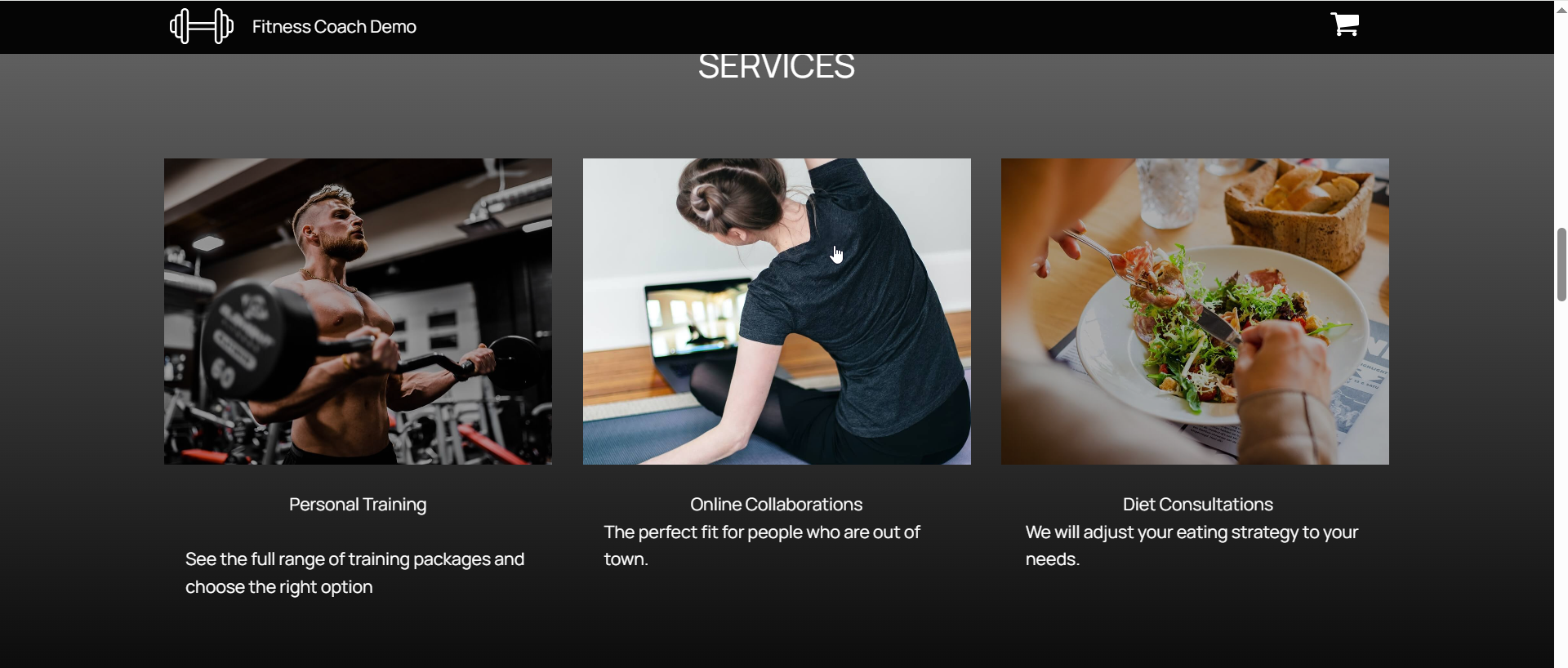 Fitness & Nutrition Website with Modern Design and Animations