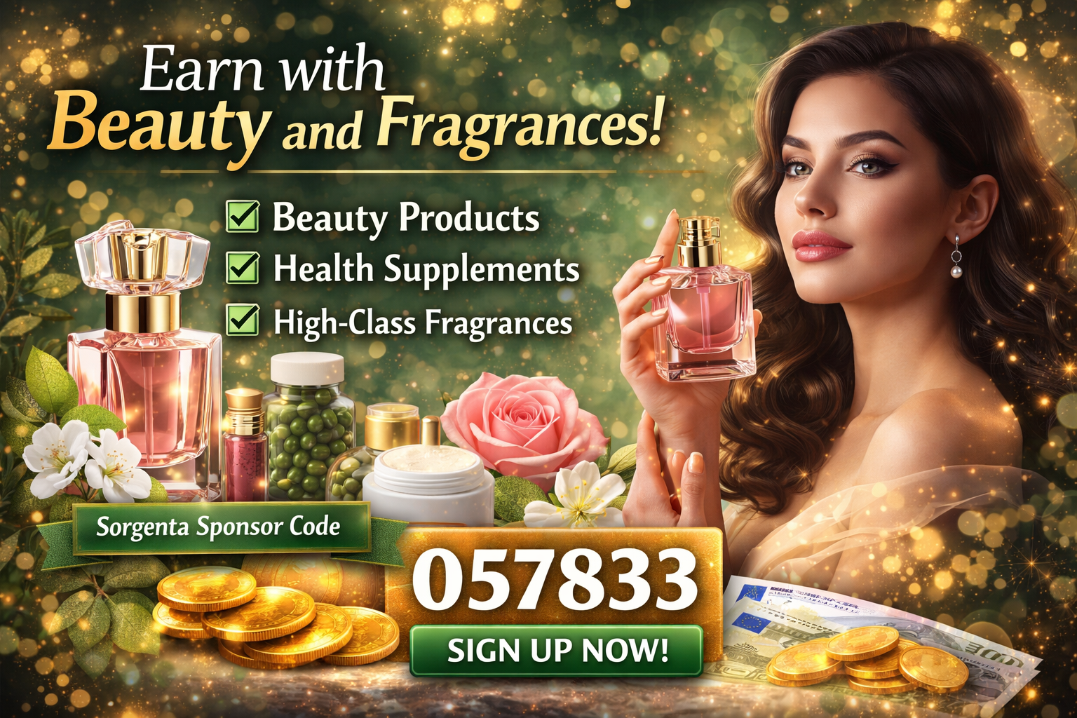 Sorgenta Sponsor Code 057833 – Register as a Customer or Consultant and Start Earning Money with Beauty and Fragrances 🌿