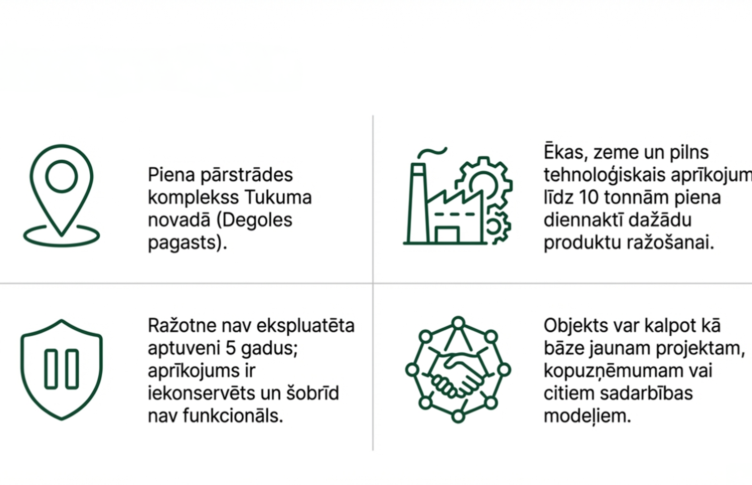 Dairy processing plant / investment and cooperation opportunity – Latvia