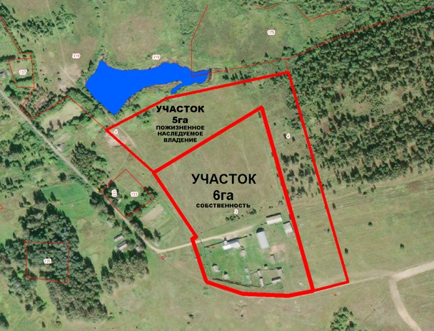 A house is for sale. A hangar, a plot of land for farming.